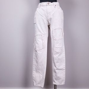 BDG x Urban Outfitters Slim Boyfriend distressed white jeans